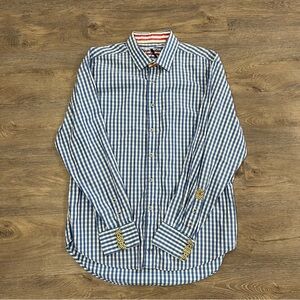 Robert Graham Blue Checkered Men's Button Down Shirt - Sz XL
